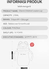 Oberni Baby Sippy Cup with Handle & Strap 270ml Blue Tritan Leak Proof view 7
