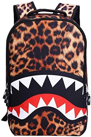 iMaySon 3D Skull Shark Leopard Face Print Backpack Teenager SchoolBag for Teens Boys
