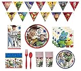 Toy Story 4 Party Supplies Birthday Decorations And Tableware Serves 16 Plates Napkins Cups Table Cover Banner Premium Plastic Cutlery