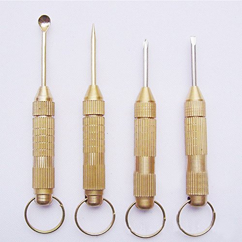 4Pcs Ear Picker, Copper Earwax Remover Ear Cleaner Stick Tool Ear Cleaner Pick Set(36.5mm*6.4mm,Gold) - Thumbnail 2