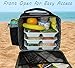Insulated Lunch Bag for Men Women Adult Large Lunch Box by LeDish - Black Square Cooler Tote Bag with Adjustable Shoulder Strap and pockets - Best Reusable Lunchbox