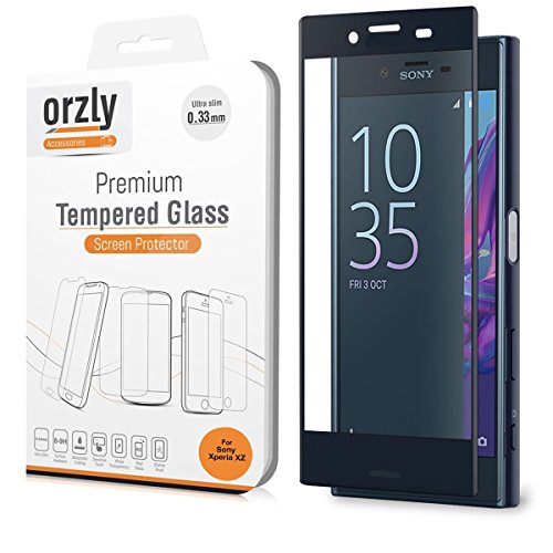 Xperia xz screen protector, orzly 2.5d pro-fit tempered…