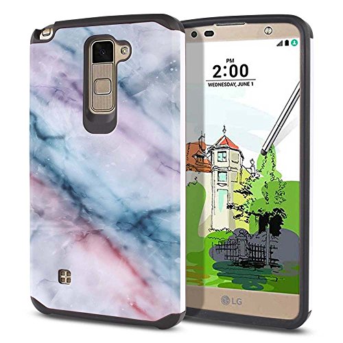 Fincibo lg stylus 2 plus case, dual layer hard back hyb…