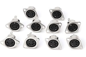 Dabixx 10 x MIDI Cable Connector DIN to Female Socket for Panel Mount 3/4/5/6/7/8PIN - 5 Pin