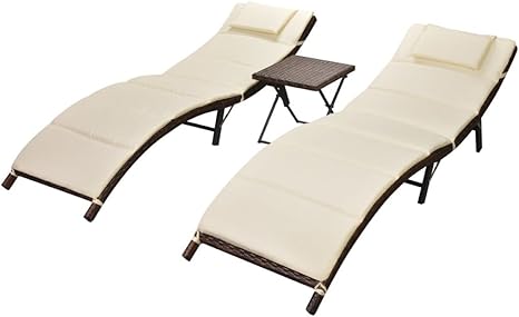 Vidaxl Sonnenliege Klappbar 5 Tlg Poly Rattan Gartenliege Relaxliege Liege Amazon De Garten Polyrattan Liege Klappbar