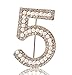 MISASHA Inspired Logo Number Five Imitation Faux Pearl Pin Brooch