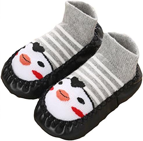 Cute Baby Boys Girls Toddlers Moccasins Non-Skid Indoor Shoes Socks Slippers Penguin (1.5-2.5 Years)
