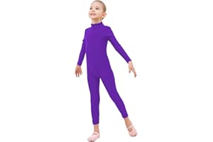 Genfirdom Girls Unitards Long Sleeve Full Body Leotard Kids Turtleneck Bodysuit for Dance Costume Gymnastics 3-12 Years