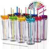 SKINNY TUMBLERS 12 Colored Acrylic Tumblers with