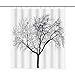Shower Curtain Fabric Shower Curtain Liner with Tree Design, 72 × 72inch, White