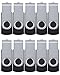 FEBNISCTE Bulk Thumb Drives 256MB Flash Drive Pack of 10 Jump Drives,Small Capacity 256 MB USB 2.0 Memory Stick Multipack Pendrives with Lanyards,Black Portable Swivel Pen Drive for Commercial Gift