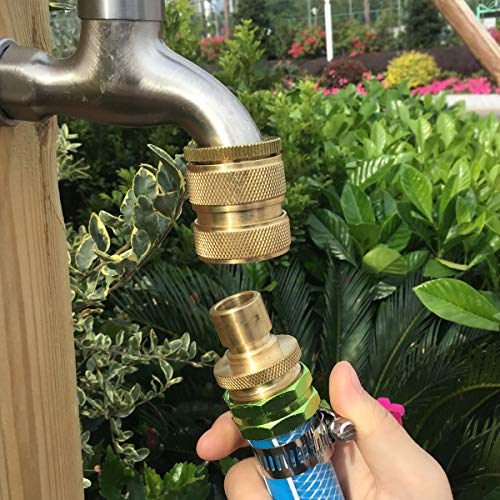PLG Solid Brass Garden Hose Quick Connect Fittings 3/4-inch Hose Connector for Hose Nozzle,Sprinkler and Faucet