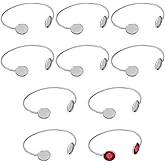 WEBEEDY 10 Pcs Stainless Steel Blank Bezel Bangle Spiral Bracelet,Adjustable Blank Cuff Bracelet Trays Round Bezel Bracelet Tray for DIY Jewelry Making Supply,Christmas Friendship Day Gift,1.2cm Tray
