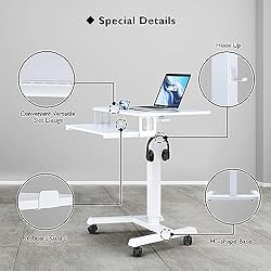 BONTEC Mobile Standing Desk with Keyboard