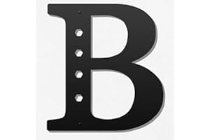 YUNSHANGMO Metal Letters Wall Decor 12 Inch, Hanging Letter Sign Black, Visual 3D Large Alphabet Modern Style Wall Decor for Living Room Bedroom Office Home Wedding Party/Letter B