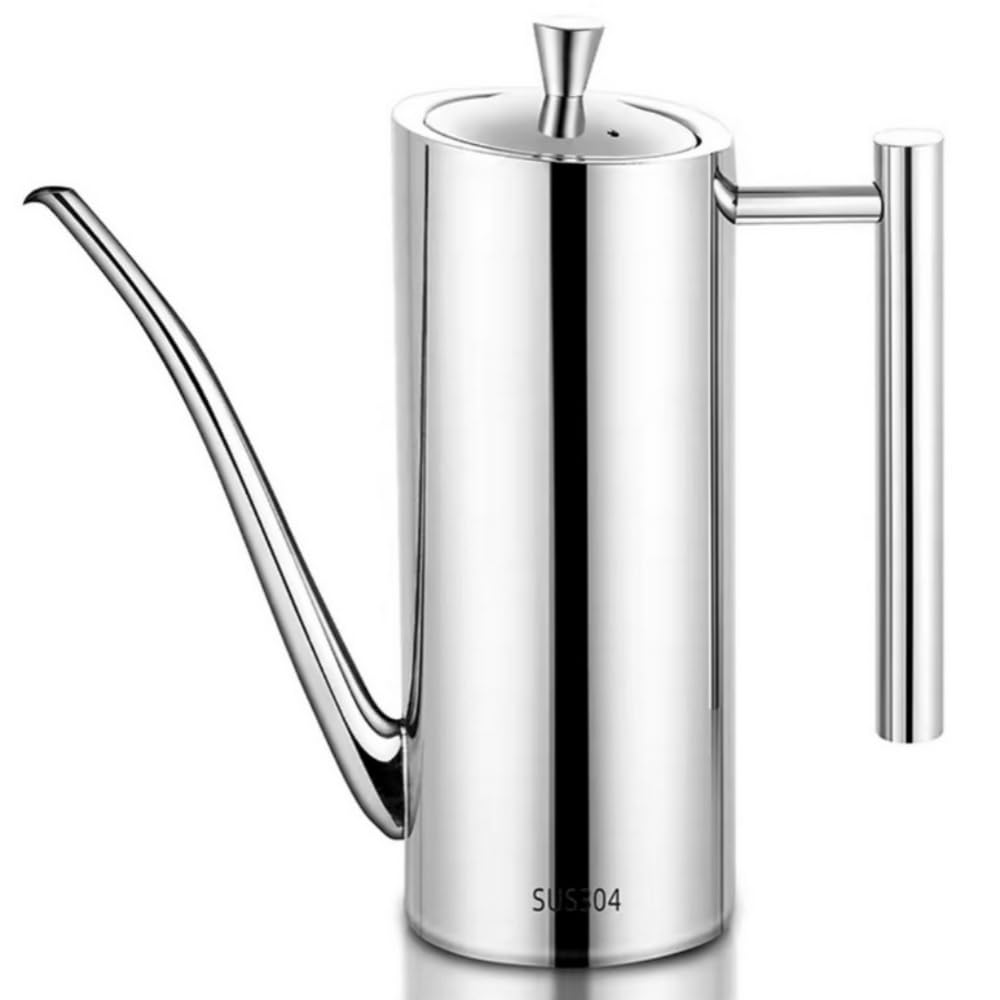 XiaoShenLu Stainless Steel Olive Oil Dispenser/Cruet/Bottle for Oil/Vinegar/Soy Sauce - Drip Free Pouring for Kitchen Cooking and BBQ, 700ml