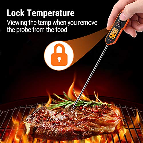 ThermoPro Digital Instant Read Meat Thermometer for Grilling Cooking Food Candy Thermometer for BBQ Smoker Grill Smoker Oil Fry Kitchen Thermometer with Backlit
