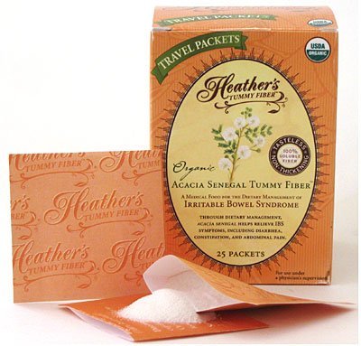 Heather's Tummy Fiber Organic Acacia Senegal Travel Packets for IBS, 25 Count by Heather's Tummy Care