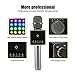 NASUM LED Wireless Karaoke Microphone, Handheld Cellphone Karaoke Player,H8 Karaoke Mic Built in Bluetooth Speaker,Karaoke MIC Machine for Home KTV with Carry Case,2600mAh,Black