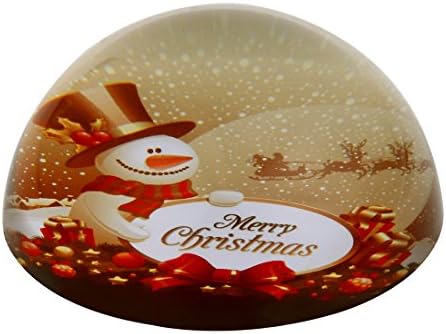 MISHIN Snowman Pattern Decorative Glass Paperweight Half Crystal Ball Sphere Christmas Gifts,80mm