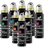 ArtNaturals Essential Oils Roller Bottles Blend Set Aromatherapy Roll On with Stainless Steel Roller Balls Made with Jojoba Oil, Assists with Sleep, Headache, Calming, Moods, 10 mL, 8 Piece