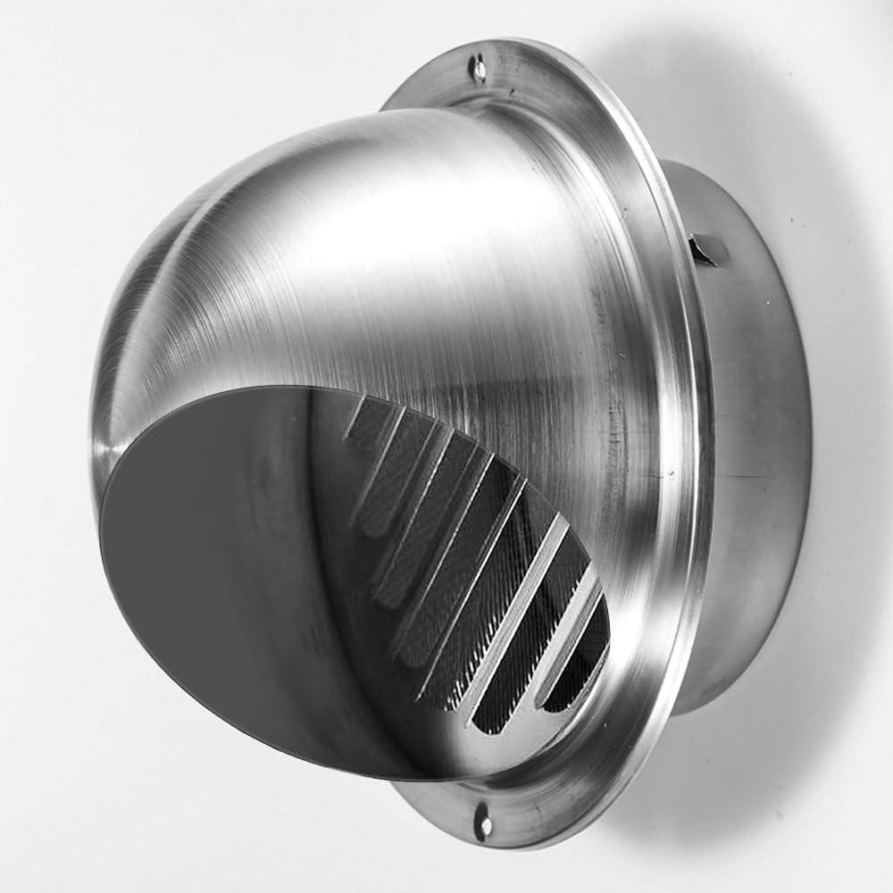 Registers, Grilles & Vents - Air Vent Round Cover,METANIC 201 Stainless Steel Wall Round Vent Hole Ventilating Cover, Air Ventilation and Exhaust Wall Vent Outlet Hood, HVAC Ducting Vent Cover(4 inch (10cm))