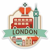 2 x 10cm/100mm London UK England Vinyl Sticker Decal Laptop Car Travel Luggage Label Tag #9492