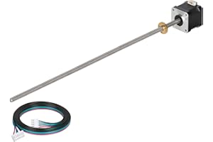 BESJMYT Nema 17 Stepper Motor Integrated 15.75in(400mm) T8 Lead Screw 1.7A Brass Nut 1m Cable 2 Phase 4 Lead 0.4Nm/56.64oz.in Bipolar High Torque 42x40mm Motors for 3D Printer/CNC Machine/Automation
