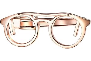 RunootPR Novelty Tie Clips for Men Unique Music Rose Glasses Pen Paper-Clip Skinny Tie Bar Personalized Jewelry Gift