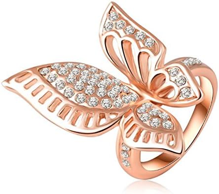 RUVEEBague en American Diamond de Luxe Pour Papillon Rose Gold Alloy Ring for Women
