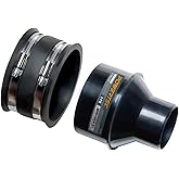 POWERTEC 70322 4 Inch to 2-1/2 Inch Reducer and 4 Inch Dust Control Flex Cuff with Stainless Steel Hose Clamps, Dust Collecti