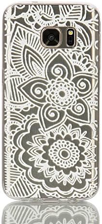 GreenDimension Ultra Thin New Glamour Series Soft Flexible Transparent TPU Cover Clear Silicone Rubber Bumper Shock Absorption Protective Back Fabulous Floral Matte Pattern For Samsung Galaxy S7 Edge