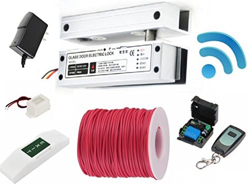 Electric Magnetic Bolt Lock JRE03 - Securely Buzz Visitors In Or Out Remotely - Complete System Features Time Delay Function (Frameless Glass Mount D-Bolt)