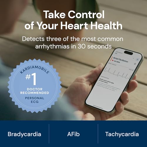 KardiaMobile Card Credit-Card sized ECG Monitor, Medical-Grade & Health Canada Licensed Personal Heart Monitor, Compatible with Most Smartphones and Tablets