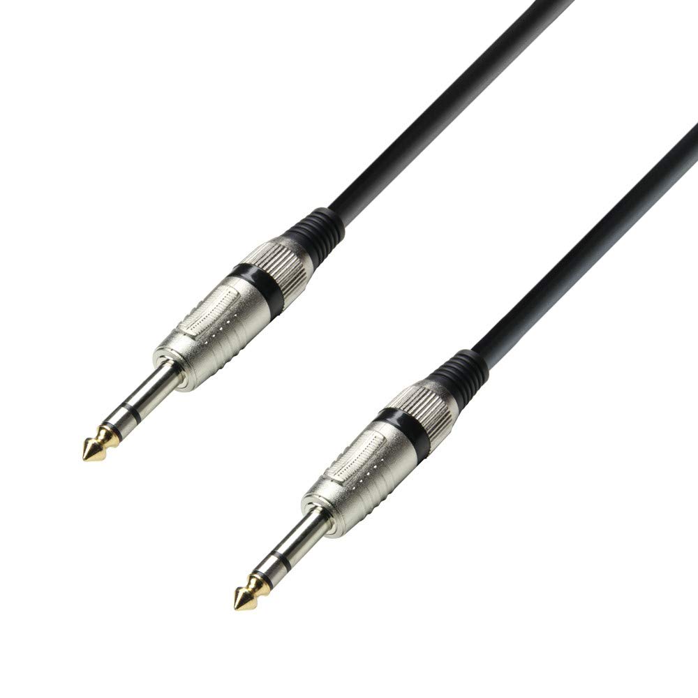 Adam Hall 3 Star Series 0.6m 6.3mm Jack Stereo to 6.3mm Jack Stereo Audio Cable