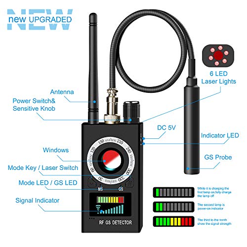 Hidden Camera Detector, LONOVE Anti Spy RF Signal Wireless Bug GPS
