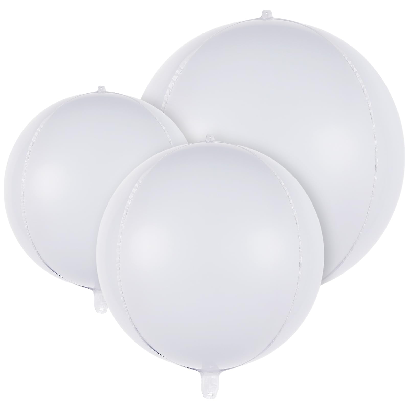 Photo 1 of 18 Pcs White Round Foil Balloons Shiny Balloons Set Large Balloon Arch for Birthday Graduation Wedding Bachelorette Party Decorations, 5 Pcs 22 Inches, 5 Pcs 15 Inches, 8 Pcs 10 Inches