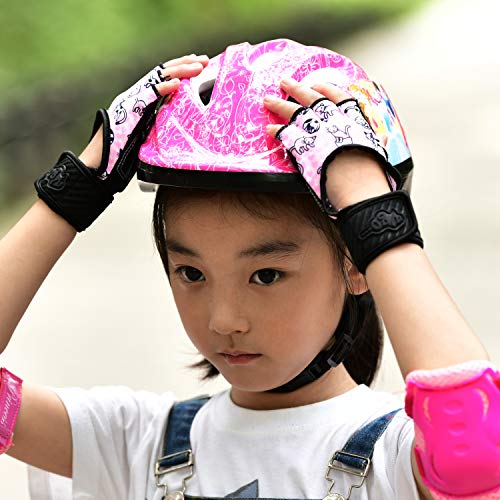 image for Vgo... 2Pairs Age 5-6 Kids Half-Finger Breathable Skateboarding Gloves