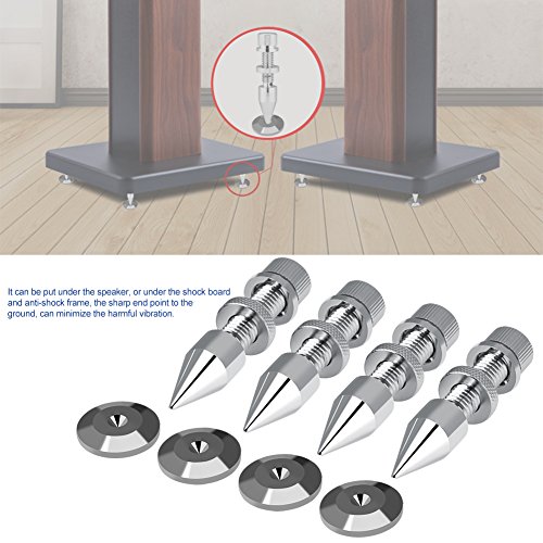 4 Pcs Speaker Spike Isolation Spikes Stand Foot HiFi Speaker Shockproof Cone Base Pads for