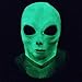 Glow in The Dark Alien Face Mask with Alien Bendable Toy Keychain Green