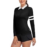 Soneven Womens Long Sleeve Polos 1/4 Zip Moisture Wicking Collared Golf Shirt Slim Fit for Casual Work