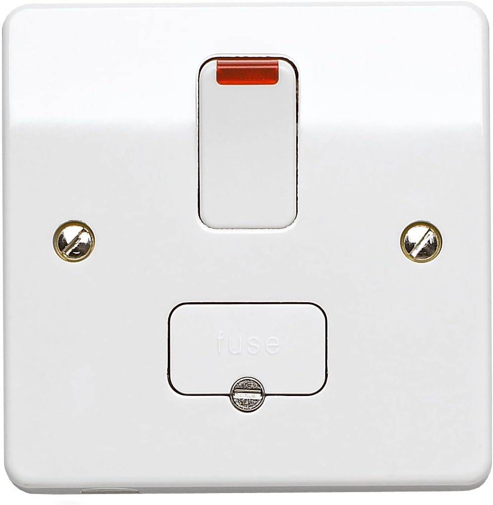 Mk K1060WHI 13A Double Pole Switched Connection Unit with Neon, Standard White