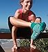 Panda Paw Fit Yoga Pilates Barre Non-Slip No Skid Socks With Grips for Class Home [1 Pack Turquoise]