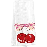 EODFFSGF Cherry Gifts Cherry Themed Gifts Summer Fruit Dish Towels for Kitchen Drying Washing Dishes Decorative Kitchen Towels