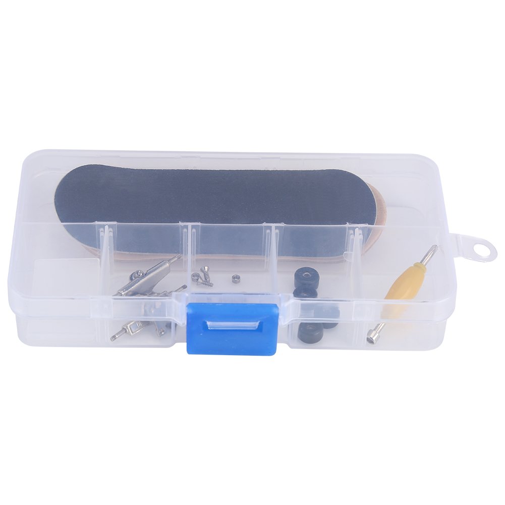 Haofy 1Pc Maple Wooden+Alloy Finger Skateboards Finger Skateboards With Box Reduce Pressure Gifts Educational (black)(Over 14 Years Old)