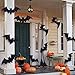 Pawliss Halloween Decorations Outdoor: 10Pcs Hanging Bats Stickers Wall Decals Window Sticker, Large 3D Bats with glitter Removable Halloween Yard Front Door Porch Decoration Party Gothic Decor Indoor