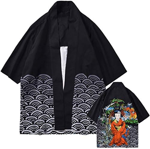Cover Up For Women Unisex Dragon Sakura Cherry Casual Loose Kimono Kaftan Shawl