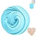 SLOUEASY - Sky Blue Fluffy Slime with Foam Beads, Soft and Non-Sticky Jumbo Floam Slime Stress Relief Toy Scented Sludge Slime Putty Clay Molds Craft Supplies,Beading Supplies(7oz)
