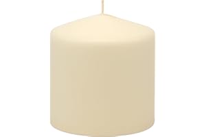 Stonebriar 3 Pack Tall 3 x 3 Inch 18 Hour Long Burning Unscented Ivory Wax Pillar Candles