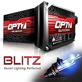 OPT7 Blitz Slim H11 H8 H9 HID Kit - 3.5X Brighter - 4X Longer Life - All Bulb Sizes and Colors - 2 Yr Warranty [6000K Lightning Blue Xenon Light]